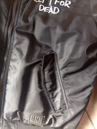 Bomber uomo nera con stampa