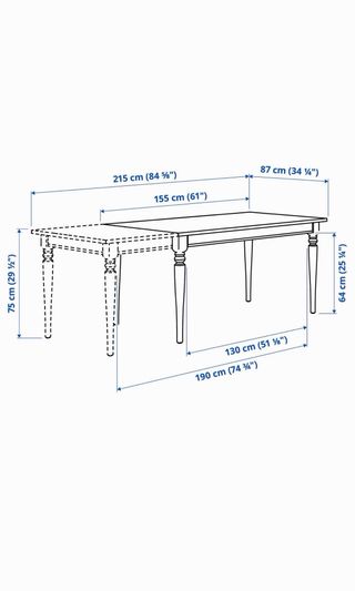Mesa extensible ROSENTORP blanca