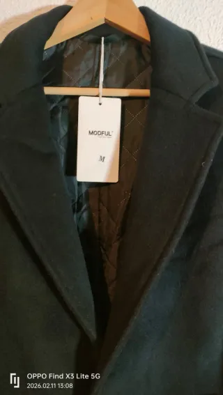 Abrigo largo de lana negro