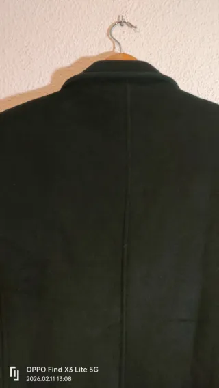 Abrigo largo de lana negro