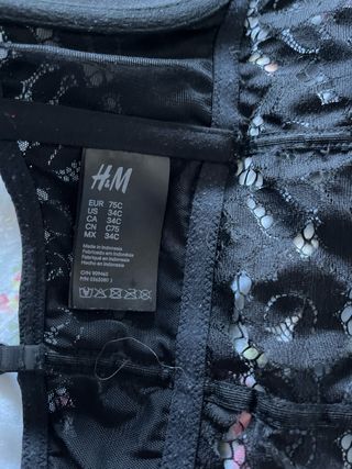 Brasier Negro Encaje Talla 75C