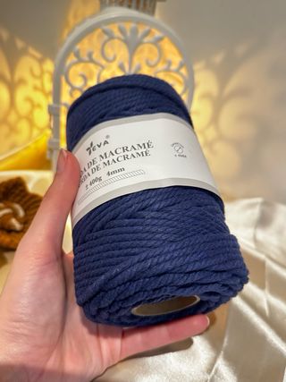 Cordão de Macramé Azul 400g 4mm