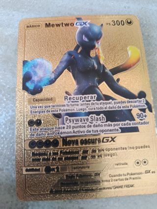 Carta Pokémon Mewtwo GX Dorada