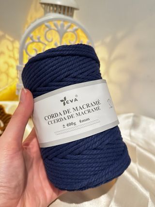 2 unidades Cordão Macramé Azul 400g 4mm