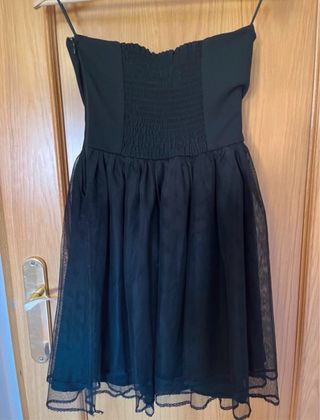Vestido fiesta MANGO negro talla S
