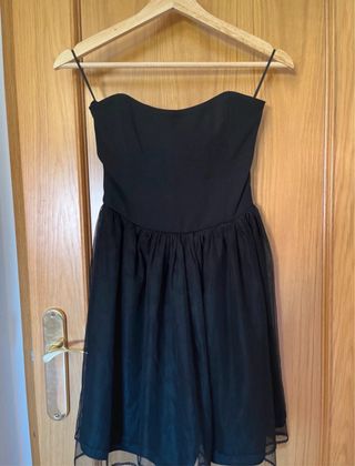Vestido fiesta MANGO negro talla S