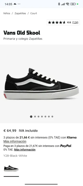 Zapatillas Vans Old Skool Talla 35