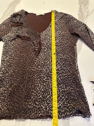 Maglia vintage leopardata a maniche lunghe