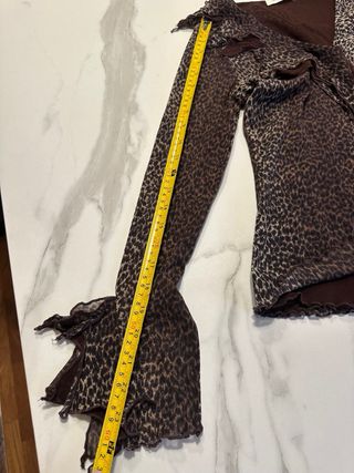 Maglia vintage leopardata a maniche lunghe