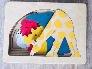 Puzzle madera animales educativos