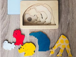 Puzzle madera animales educativos