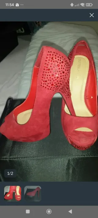 Zapatos rojos diamantes