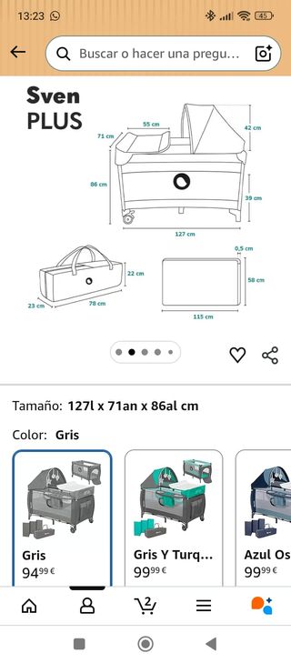 Cuna de viaje + colchón
