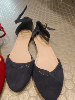 Sandalias mujer negras, rojas y azules
