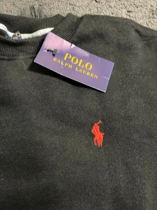 Sudadera Polo Ralph Lauren Negra Logo Rojo