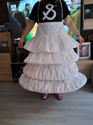 Falda cancan fallera blanca