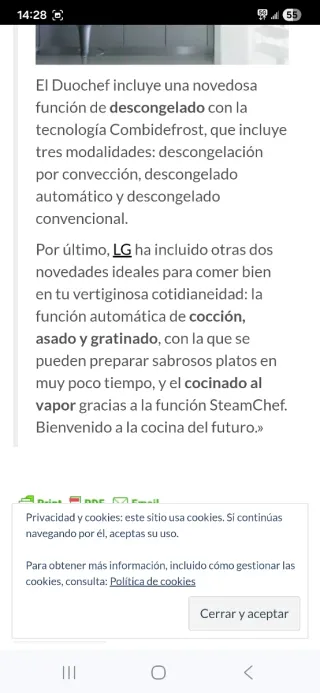 Horno LG convección/gril/Microondas 31Litros