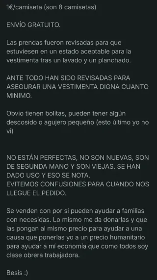 Lote 8 camisetas niño/niña/adolescente