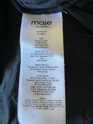 Top Maje negro talla XS