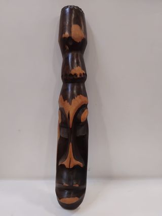 Coppia di sculture in legno artigianali