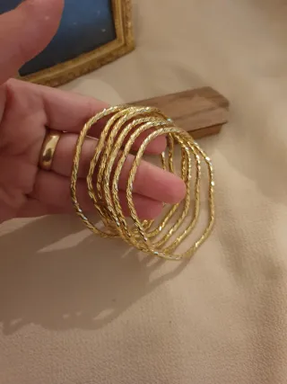 6 Pulseras Chapadas en Oro Nuevas