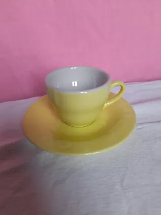 Set 5 Tazzine Caffè con Piattini Giallo