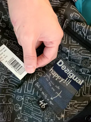 Abrigo Desigual Hombre Negro Multicolor