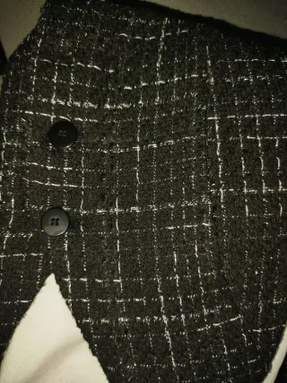 Vestido negro y blanco tweed