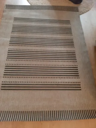 Alfombra beige y negra 1,65 x 1,20