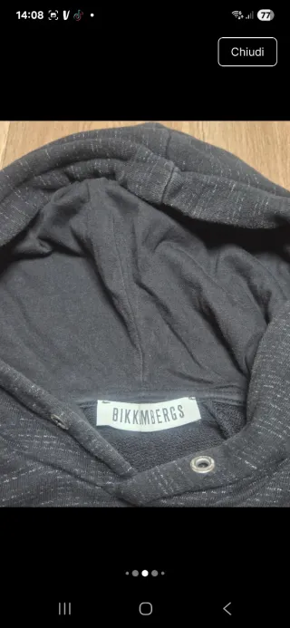 Felpa Bikkembergs nera unisex XS,in cotone