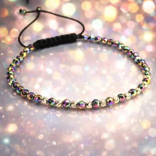 Braccialetto oro e multicolor