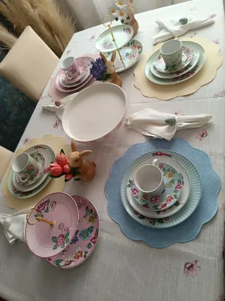 Vajilla Porcelana floral