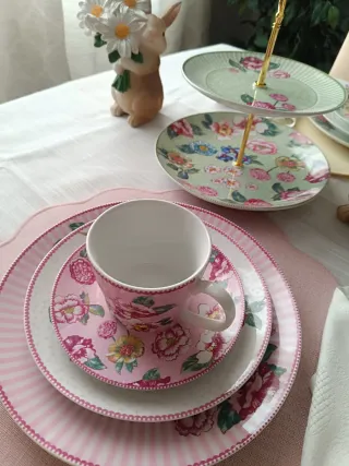 Vajilla Porcelana floral