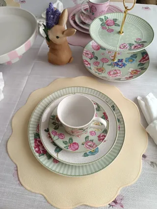 Vajilla Porcelana floral