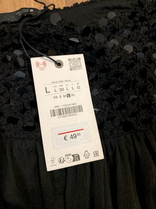 Falda Zara Mindi Negra