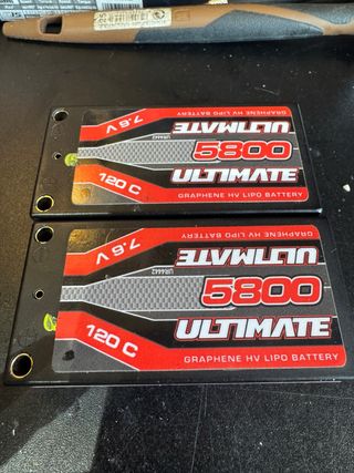 2 Baterías Lipo Ultimate 7.6V 5800mAh 120C