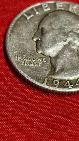 Moneda Plata Quarter Dollar 1944