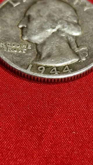 Moneda Plata Quarter Dollar 1944