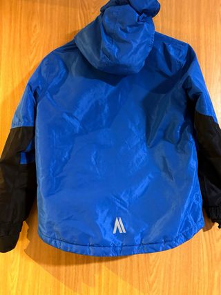 Chaqueta de esquí infantil azul y negra talla 10