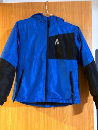 Chaqueta de esquí infantil azul y negra talla 10