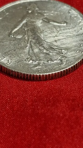 Moneda 2 Francos Franceses Plata 1919