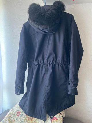 Abrigo Massimo Dutti Negro Mujer