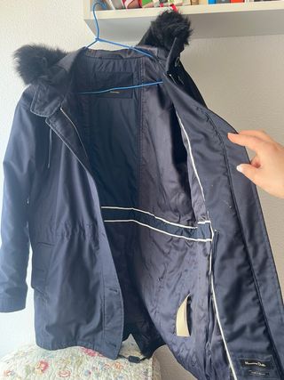 Abrigo Massimo Dutti Negro Mujer