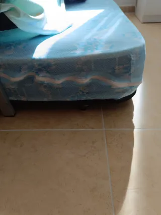 2 camas individuales con estructura metálica