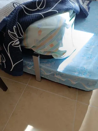 2 camas individuales con estructura metálica