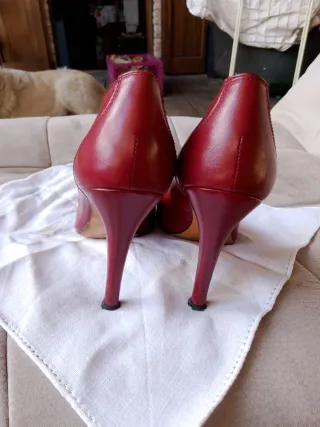 Décolleté donna tacco bordeaux