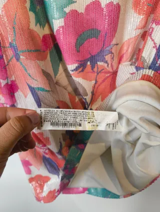 Vestido Fiesta Zara Talla S Lentejuelas Flores