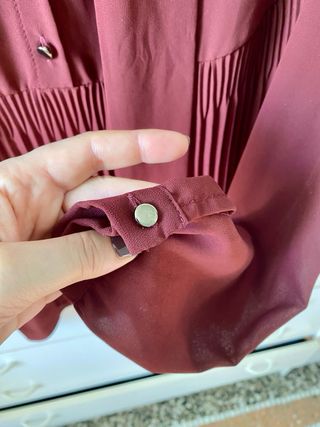 Camicia donna con fiocco bordeaux