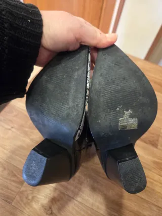 Stivali Camperos Pitonati Nero/Bianco Tg 37