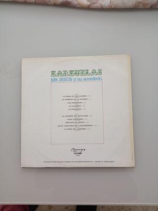 LP vinilo María Jesús y su acordeón zarzuelas.